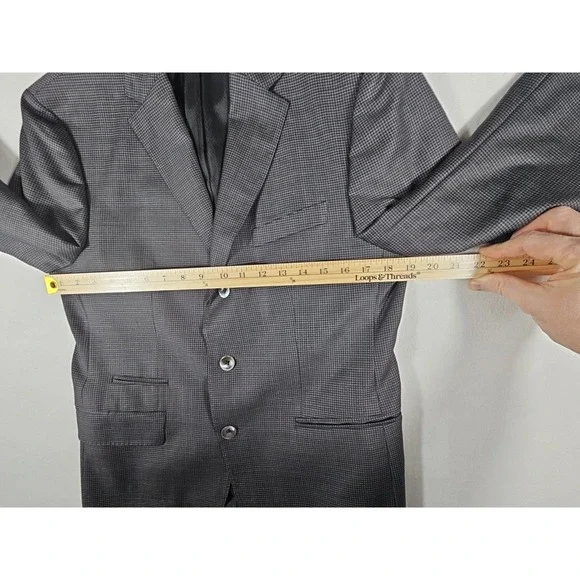 HUGO Hugo Boss 100% Virgin Wool Blazer Sport Coat 36S Houndstooth Pattern - Picture 7 of 16